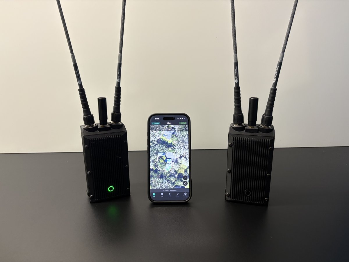 Two CicadaTAK nodes with the mobile app